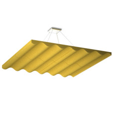 Acoustic Suspended Sound Absorbing Panel Quadro Wave Yellow