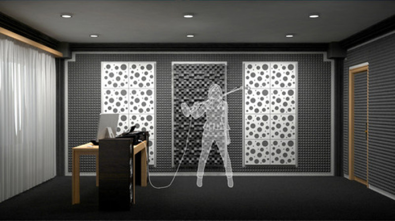 Акустический поролон Ecosound пирамида 25мм 2мх1м Цвет черный графит