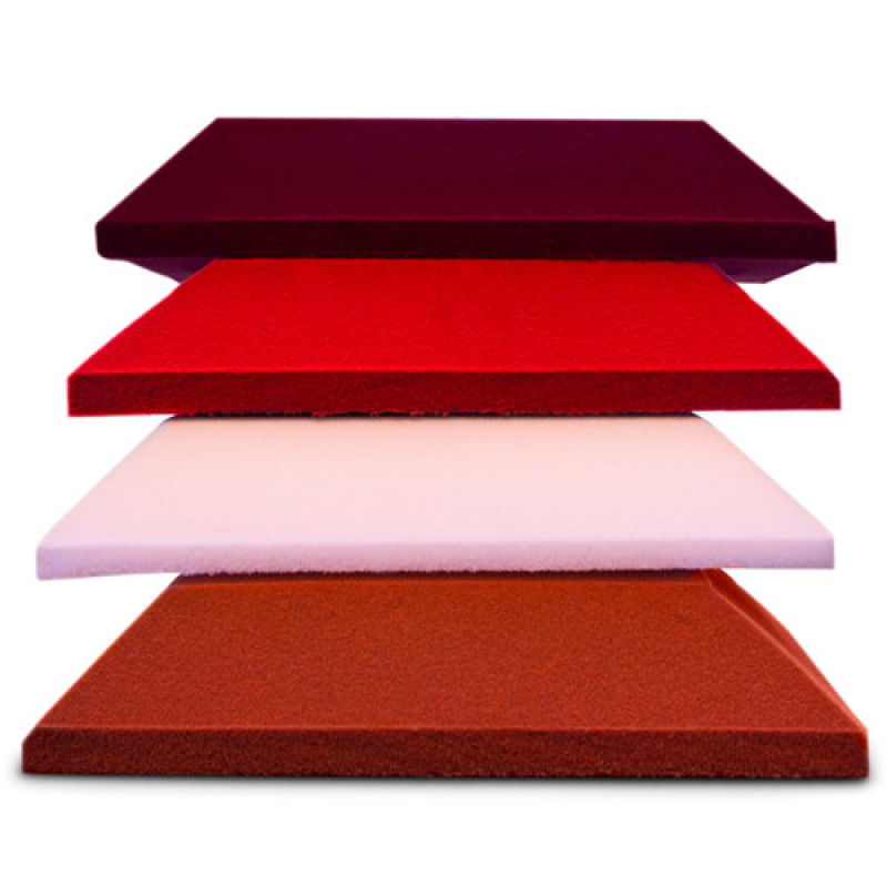 Aksamitna panel akustyczny Ecosound Velvet Red 25x25cm 50mm. Kolor czerwony