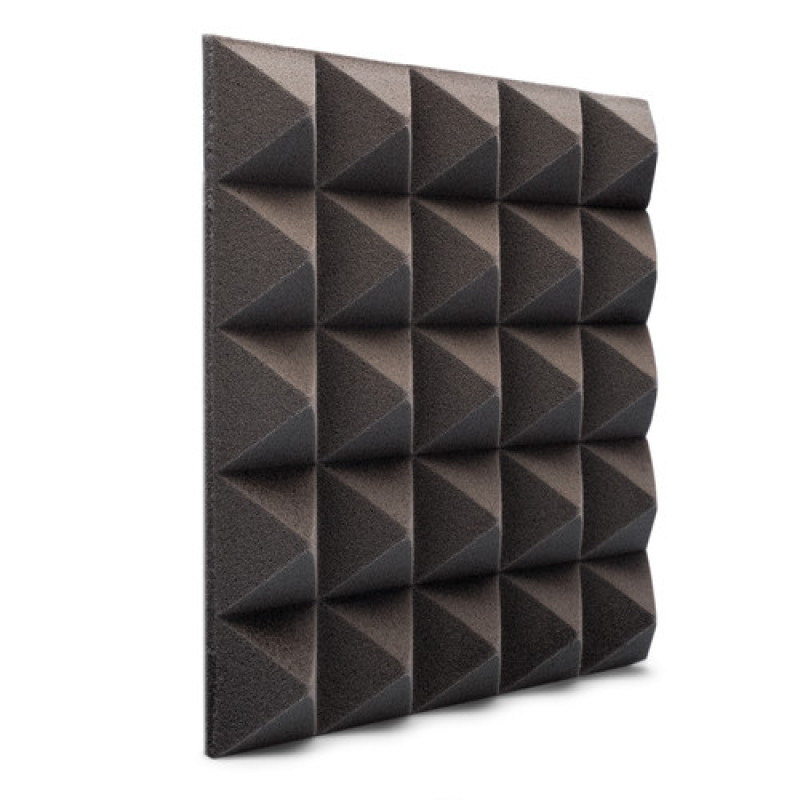 Ecosound Pyramid Velvet Black 250x250x25mm acoustic foam panel