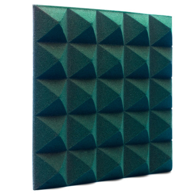 Ecosound Pyramid Velvet Dark green acoustic foam panel 250x250x25mm