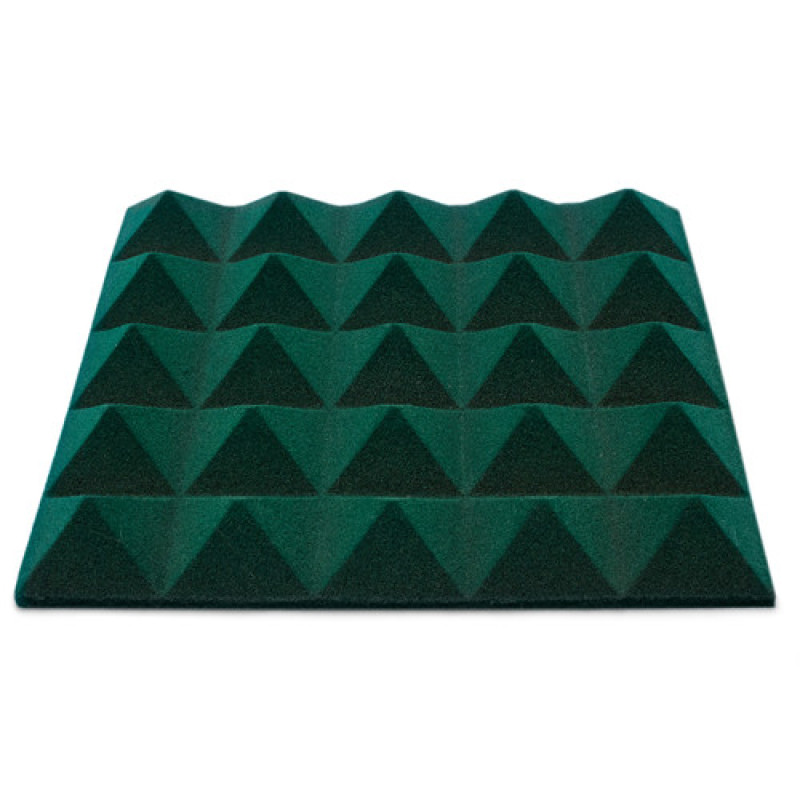 Ecosound Pyramid Velvet Dark green acoustic foam panel 250x250x25mm