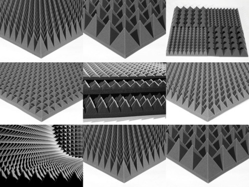 Acoustic foam Ecosound pyramid 10mm 1m x 1m Colour black graphite
