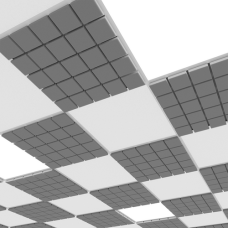 Panel akustyczny do systemów sufitowych Ecosound Tetras Strong 50 mm szary