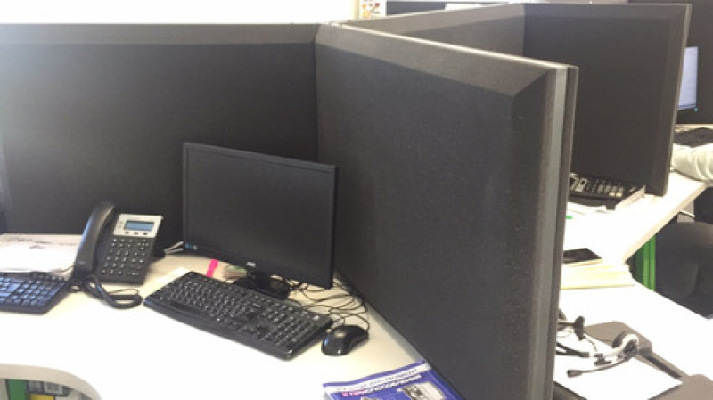 Настольная акустическая ширма для столов Ecosound Pyramid Orange 1200х600 мм