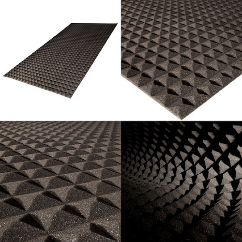 Acoustic foam Ecosound flat 2x1m 70mm black graphite